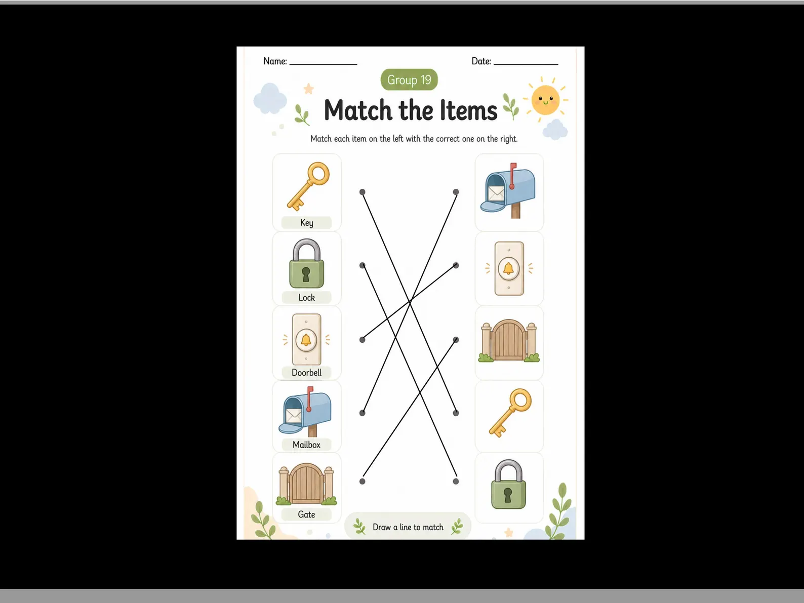 CuteLearner printable Printable Matching Worksheets, Kindergarten Learning Activity, Match the Picture, Educational Pages, Homeschool , Busy book, 40+ PDF — Mat — preview 2